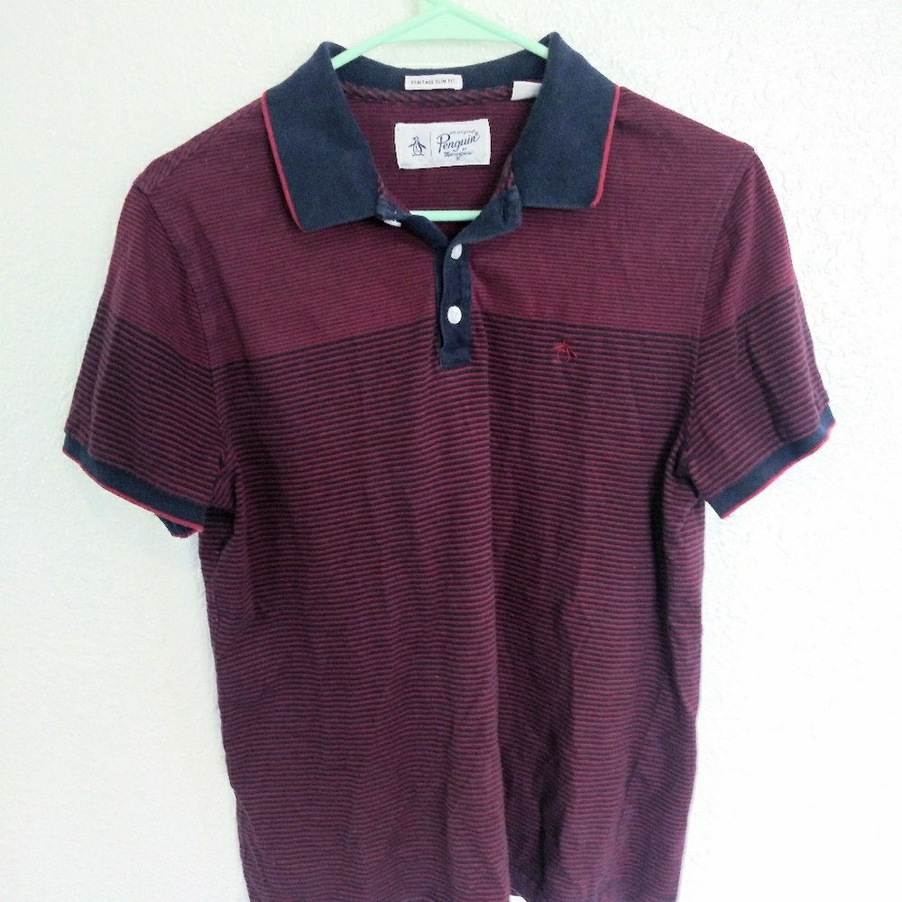 [ PENGUIN striped small polo shirt ]